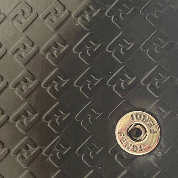 FENDI Black Leather Wallet w/Embossed Logo on Outside - Picture 7 of 16